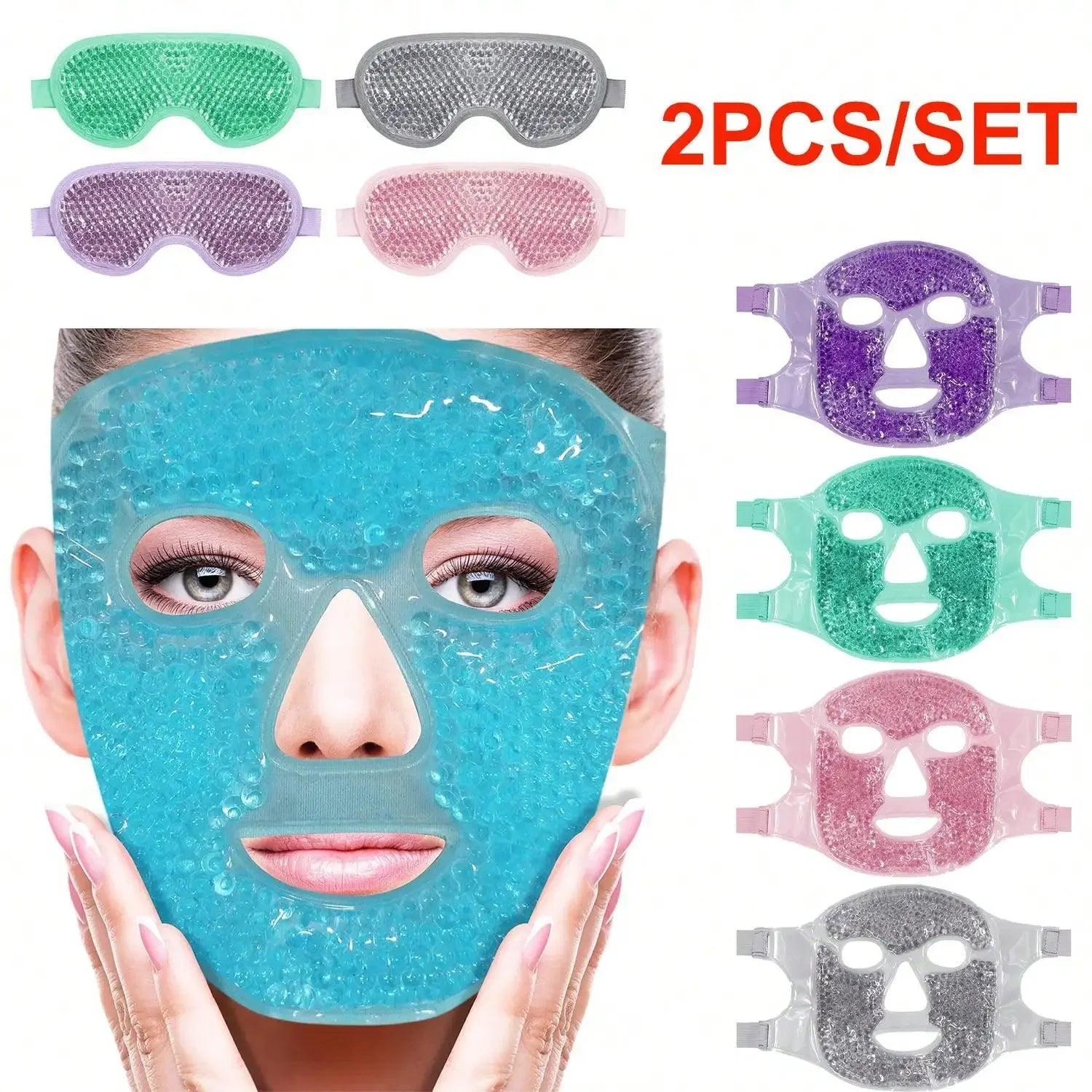 Gel Cooling Ice Face Eye Mask Facial Mask Hot Cold Compress Pack Gel Beads Cold Face Eye Mask Ice Pack,Compress Sleeping Facespa