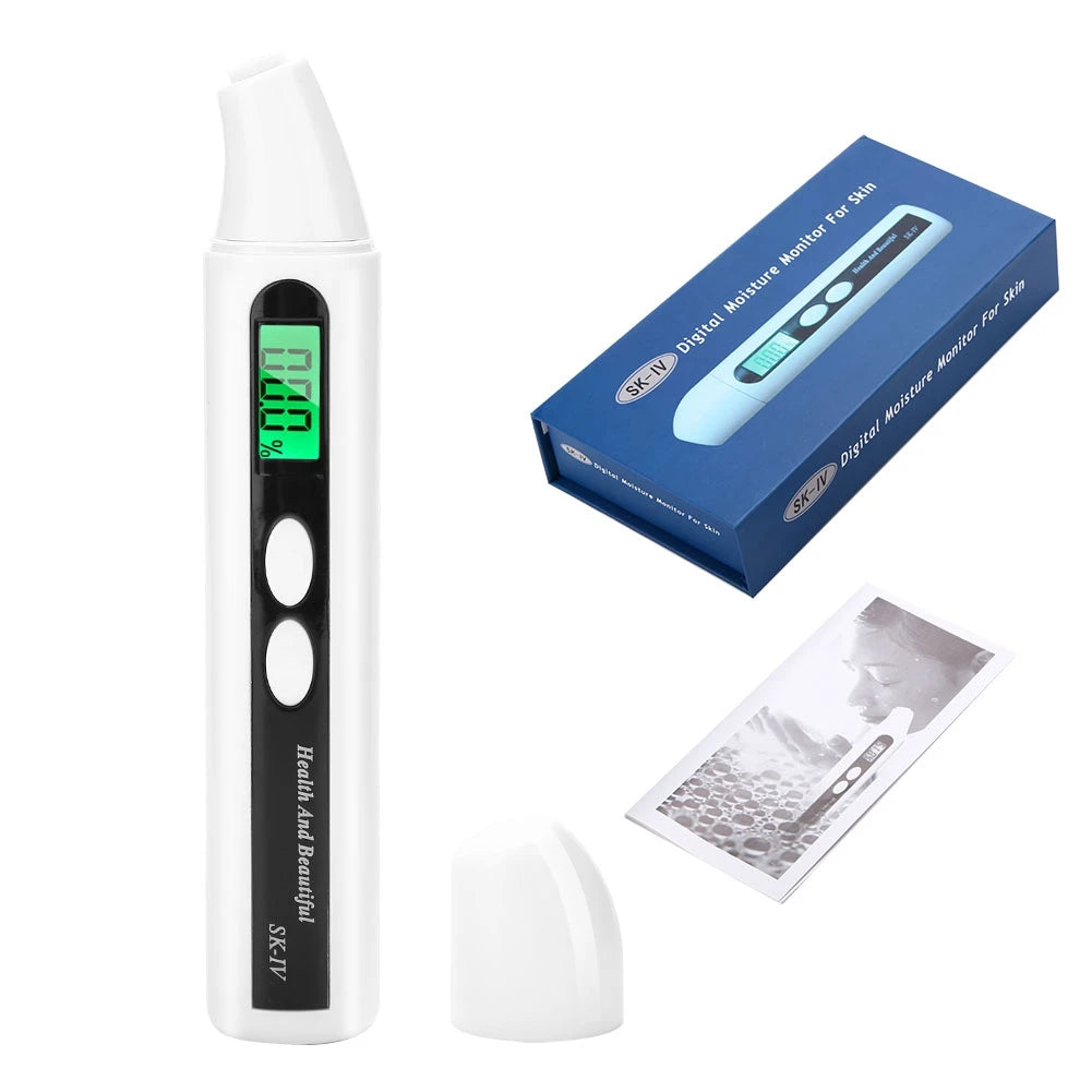 Skin Moisture Detector 0~99.9% Digital LCD Skin Face Moisture Oil Analyzer Monitor Tester Detector Skin Oil Tester Skin Tester