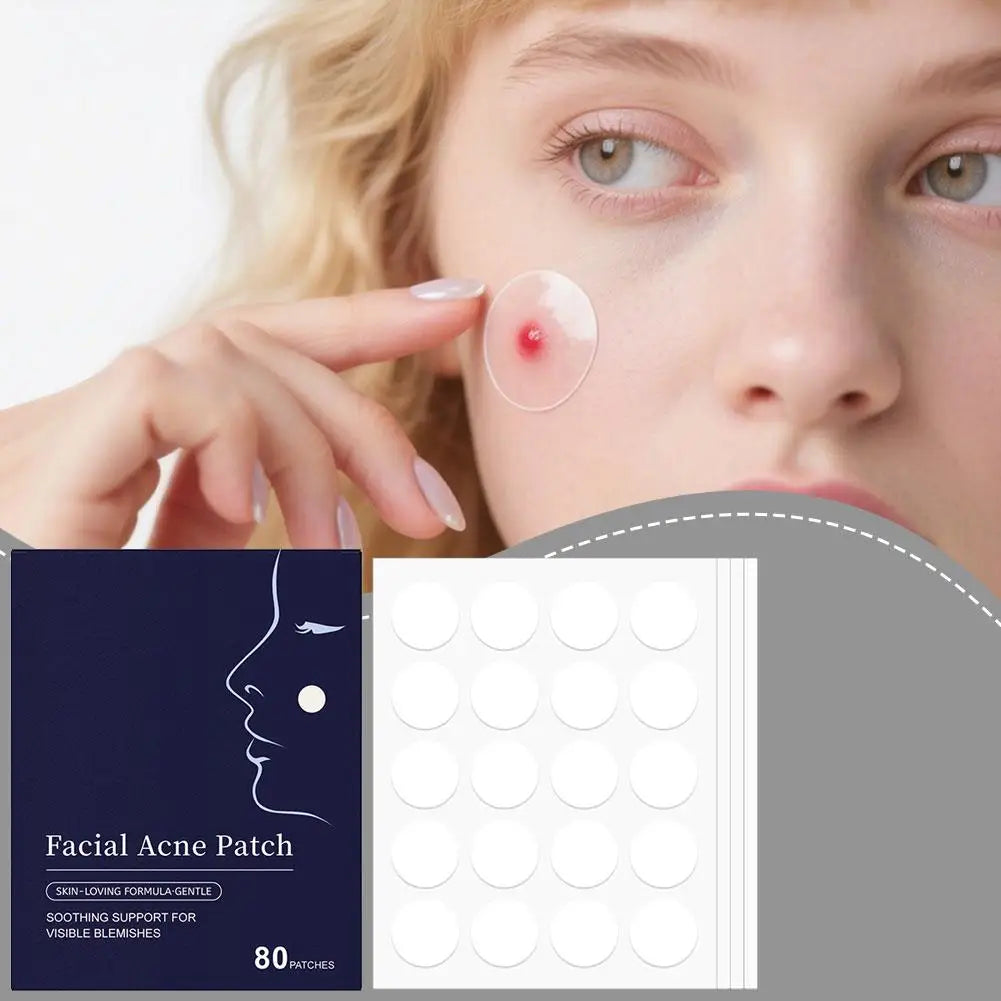 80Pcs Face Acne Patch Invisible Skin Care Pimple Acne Patches Anti-Inflammatory Healing Absorbing Spot Sticker Covering Acne