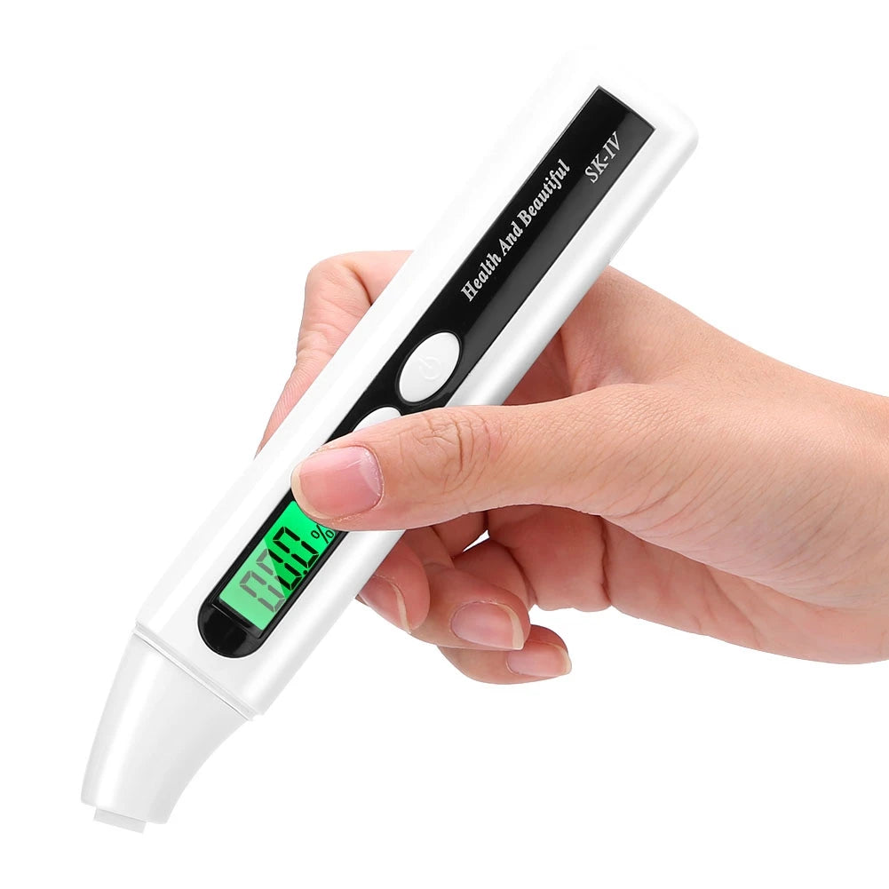 Skin Moisture Detector 0~99.9% Digital LCD Skin Face Moisture Oil Analyzer Monitor Tester Detector Skin Oil Tester Skin Tester