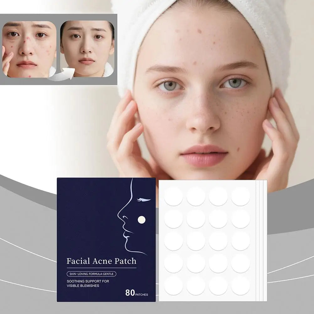 80Pcs Face Acne Patch Invisible Skin Care Pimple Acne Patches Anti-Inflammatory Healing Absorbing Spot Sticker Covering Acne