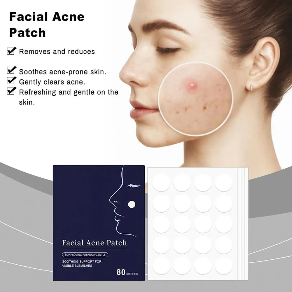 80Pcs Face Acne Patch Invisible Skin Care Pimple Acne Patches Anti-Inflammatory Healing Absorbing Spot Sticker Covering Acne