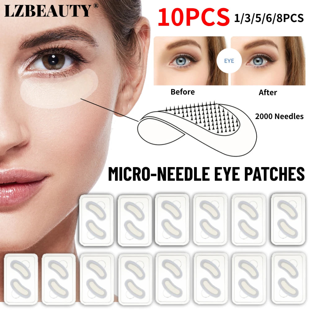 Microneedle Eye Patches Mask Korean Skin Care Hyaluronic Acid 1-10PCS for anti Wrinkle Aging Dark Circle Eyes Mask Moisturizing